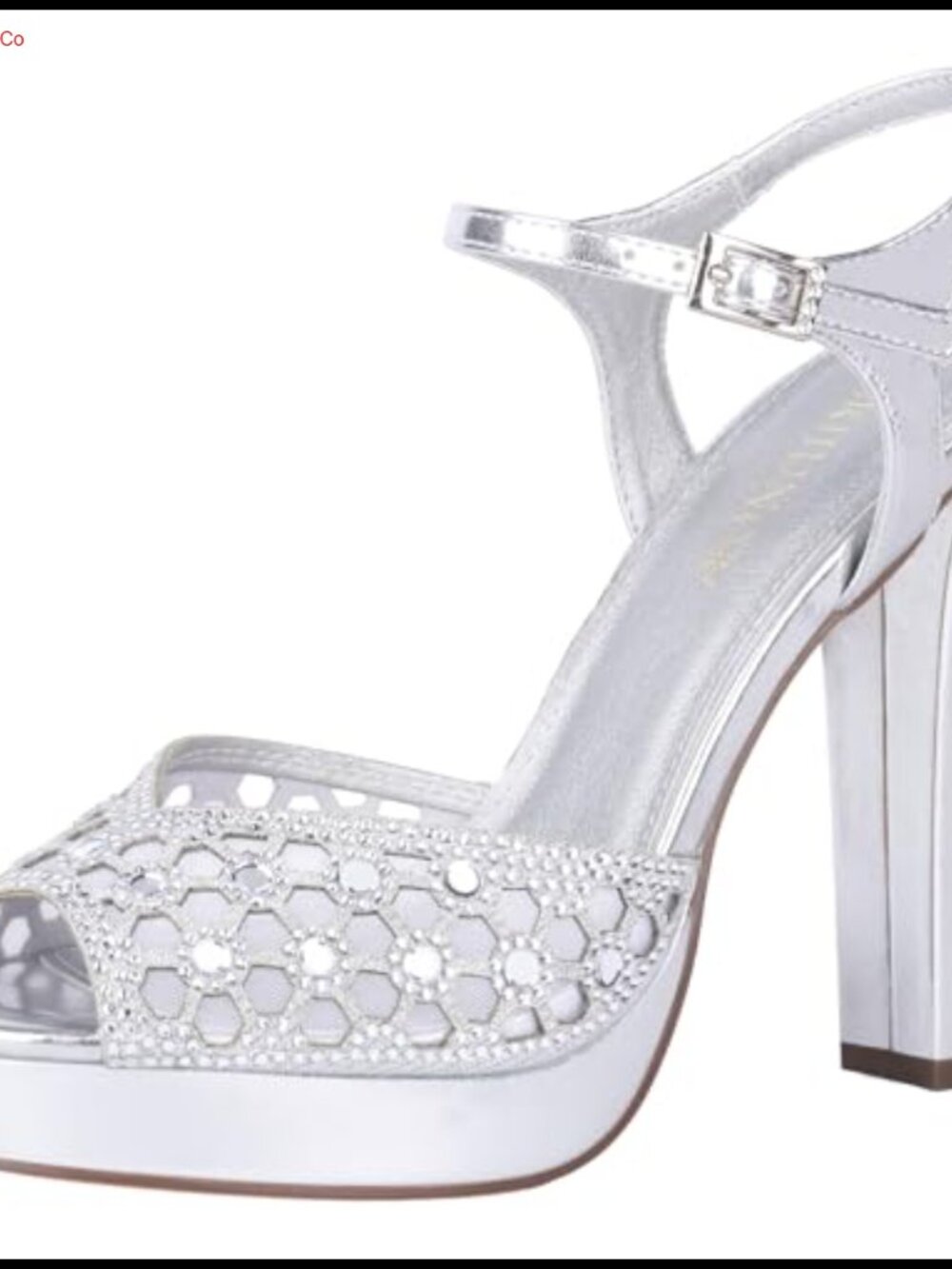Rhinestone Platform Heeled Sandals Peep Toe Ankle Strap Wedding